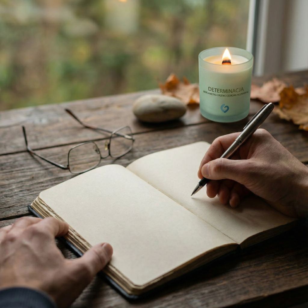 Blog Optimism Care - świeca rytualna i dziennik